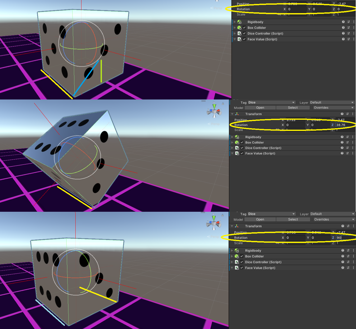 Dice rotation