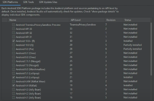 SDK platforms